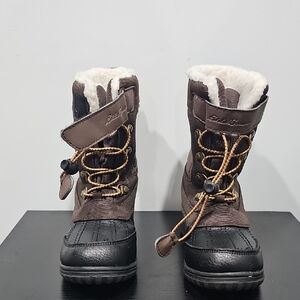 Brown and Black Winter Boots